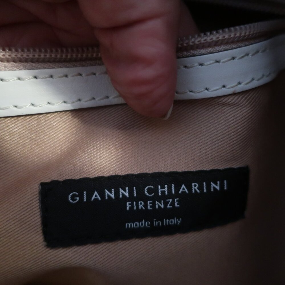 Womens Gianni Chiarini Firenze White Leather Hobo Shoulder Handbag * - Picture 12 of 16
